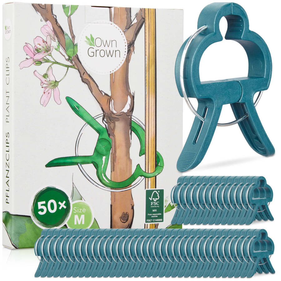 OwnGrown Plant Clips: 50xPlant Support Clips Size M – Climbing Plant Support for Climbing Plants – Garden Clips for Climbing Plants – Plant Ties - 1