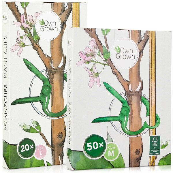 OwnGrown Plant Clips: 50xPlant Support Clips Size M – Climbing Plant Support for Climbing Plants – Garden Clips for Climbing Plants – Plant Ties - 7
