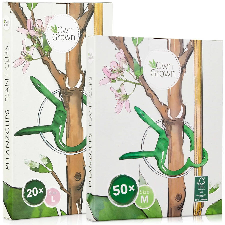 OwnGrown Plant Clips: 50xPlant Support Clips Size M – Climbing Plant Support for Climbing Plants – Garden Clips for Climbing Plants – Plant Ties - 7