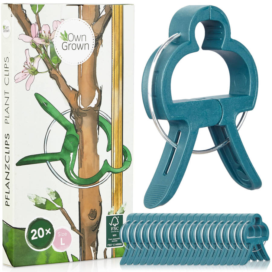 OwnGrown Plant Clips: 50xPlant Support Clips Size M – Climbing Plant Support for Climbing Plants – Garden Clips for Climbing Plants – Plant Ties - 8