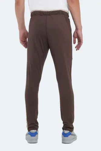 OXFORD I Men's Zipper Pocket Brown Sweatpants-Brown - 9