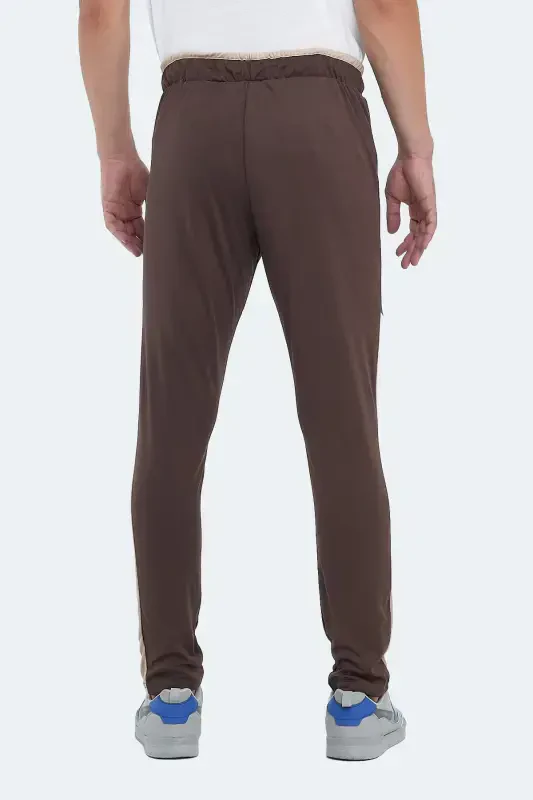 OXFORD I Men's Zipper Pocket Brown Sweatpants-Brown - 2