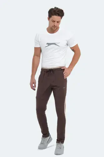 OXFORD I Men's Zipper Pocket Brown Sweatpants-Brown - 6
