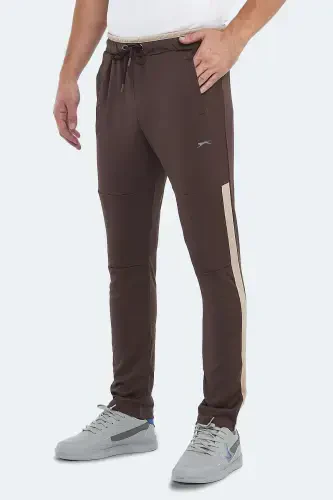 OXFORD I Men's Zipper Pocket Brown Sweatpants-Brown - 7