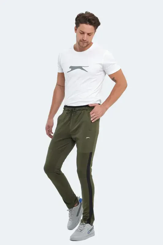 OXFORD I Men's Zipper Pocket Khaki Sweatpants-Khaki - 7