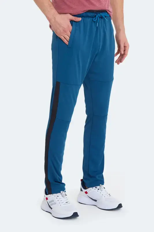 OXFORD I Men's Zipper Pocket Petrol Tracksuit Bottoms-Petrol - 4
