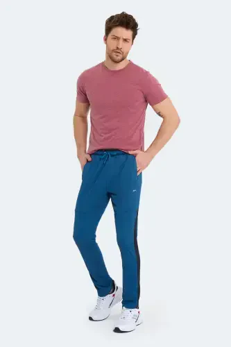 OXFORD I Men's Zipper Pocket Petrol Tracksuit Bottoms-Petrol - 7