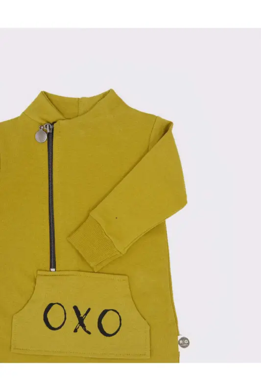 'OXO' Baskılı Tasarımlı Bebek Tulumu ve Bere-HARDA - 4
