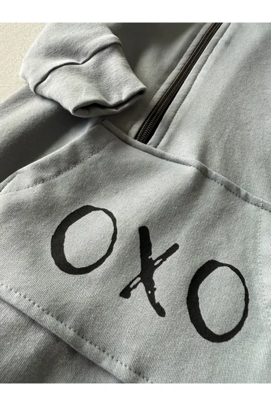 OXO bosma naqshli bolalar kombinezoni va shapkasi - KULRANGE - 6