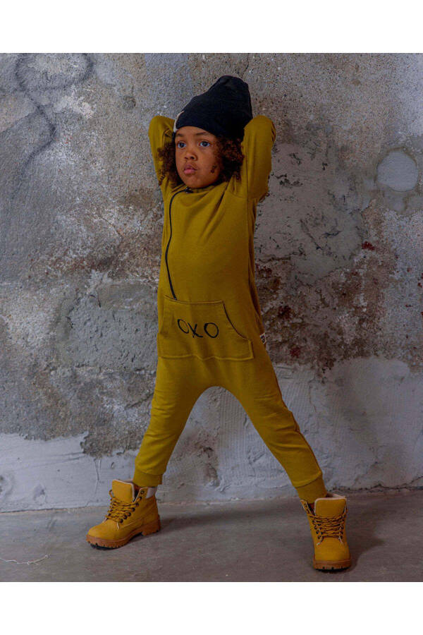 'OXO' Printed Design Baby Jumpsuit and Beanie-HARDA - 1