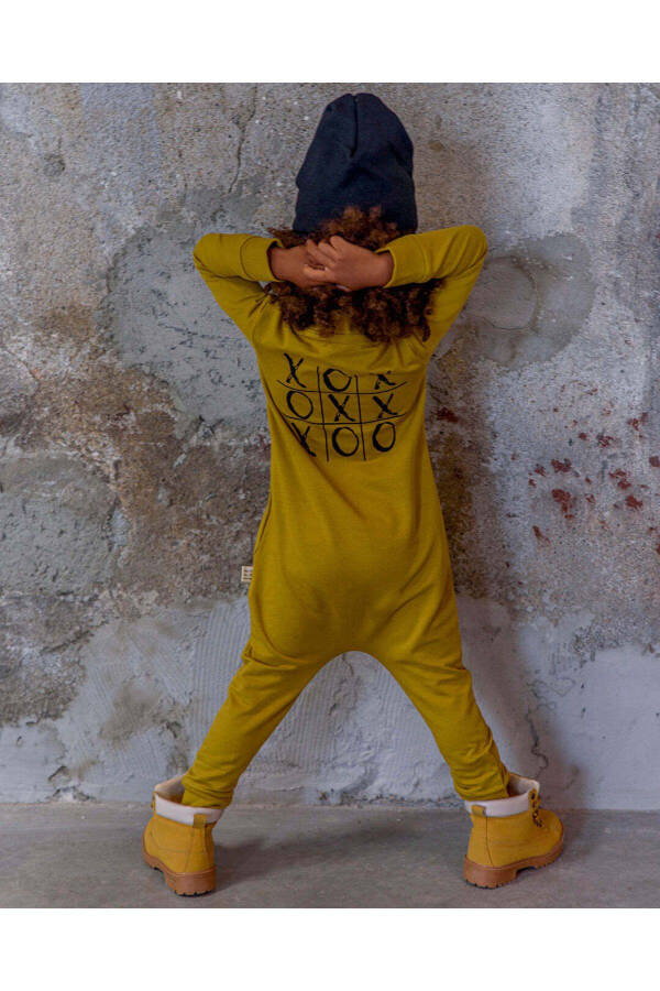 'OXO' Printed Design Baby Jumpsuit and Beanie-HARDA - 2