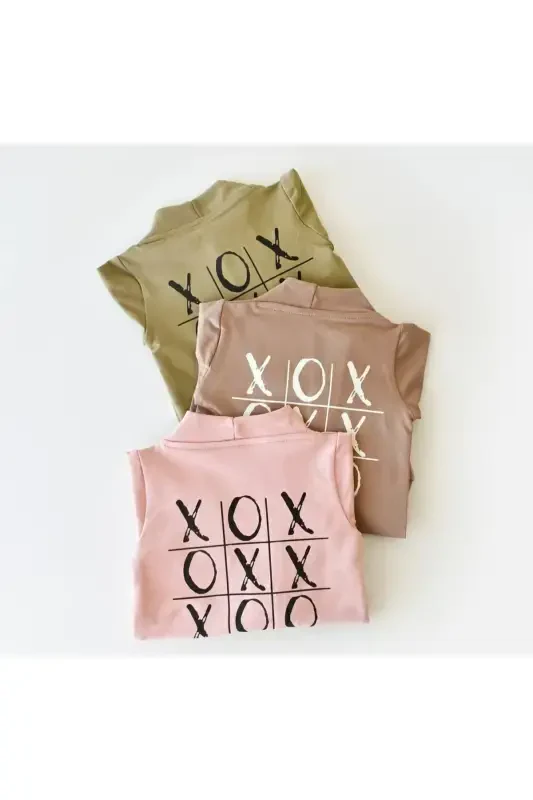 'oxo' Printed Design Baby Jumpsuit And Hat-KHAKI - 6