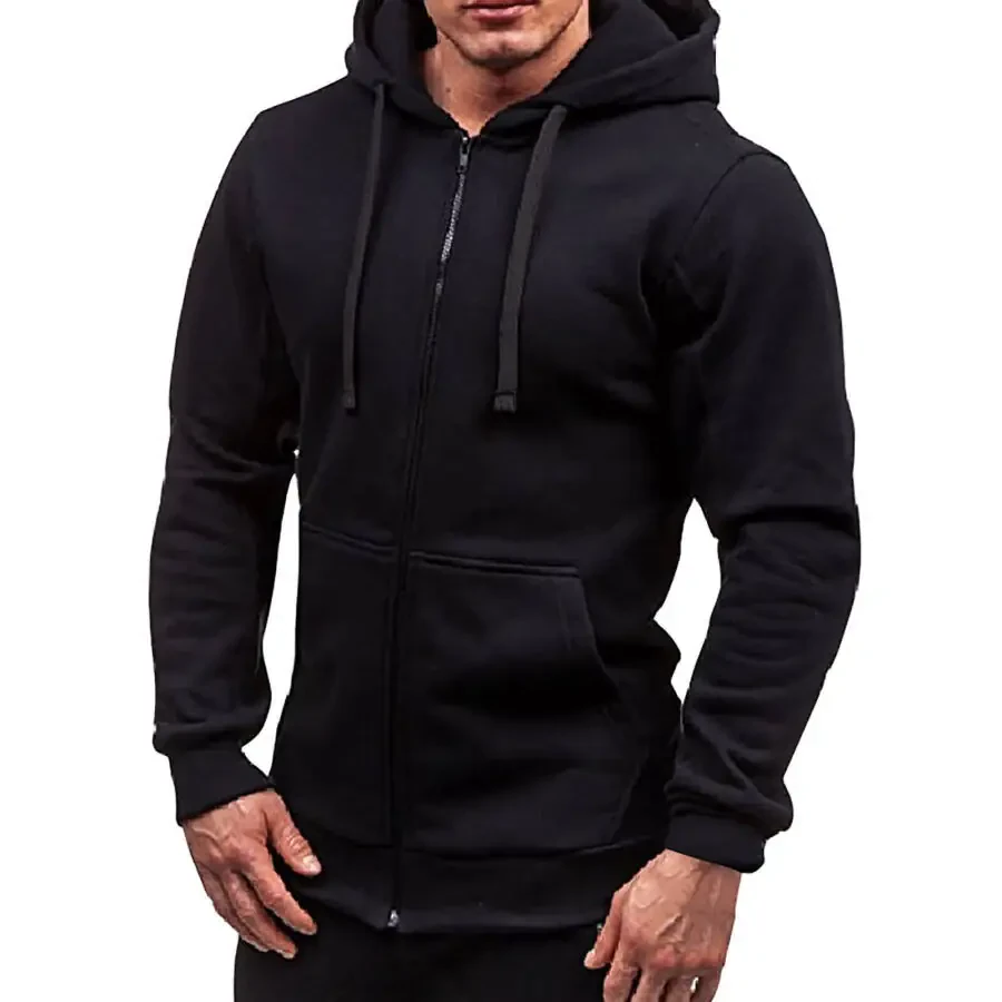Oxodoi Sales Clearance Hoodies for Men, Mens Hoodies Zipper Hooded Sweater Coat Men's Solid Color Cardigan Men's Fashion Hoodies & Sweatshirts - 2