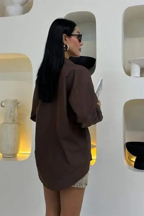 Oy Figurali Tosh Naqshli Poplin Ko'ylak 3440 - 4