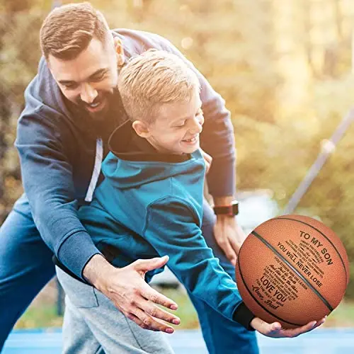 O'yilgan 29.5 dyuymli basketbol to'pi - O'g'il va nabira uchun shaxsiy ichki/tashqi o'yin to'pi - Rojdestvo, bitiruv, tug'ilgan kun uchun hech qachon yo'qotmaysiz ruhlantiruvchi sovg'a - 3