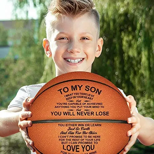 O'yilgan 29,5 dyuymli basketbol to'pi - O'g'il va nevaraga shaxsiy o'yin to'pi - Rojdestvo, bitiruv, tug'ilgan kun uchun hech qachon yo'qotmaysan ruhlantiruvchi sovg'a - 2