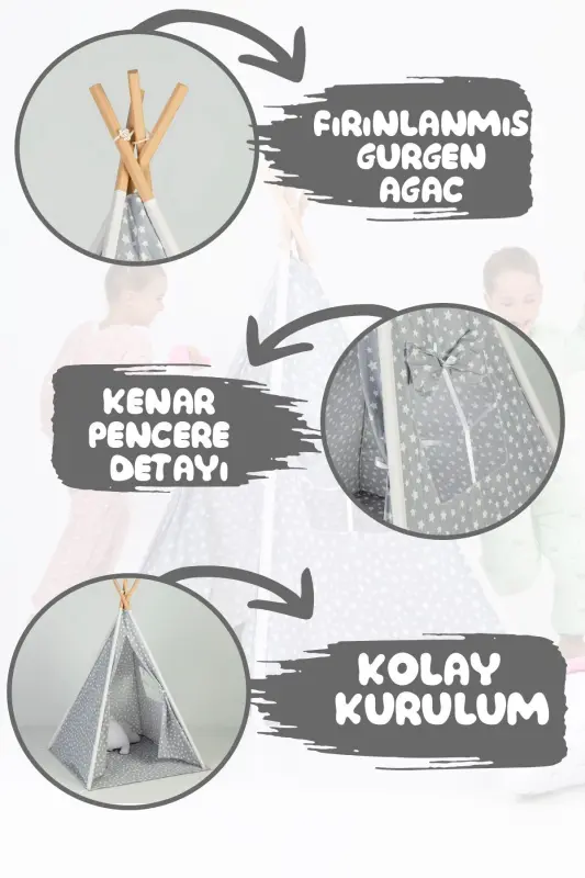 O'yin Hamrohi Qizil terili Paxta Bolalar O'yin Cho'tkasi - Kulrang - 11