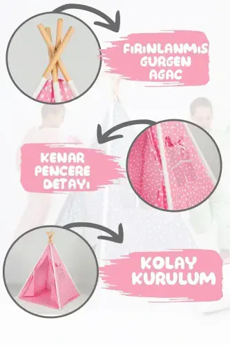 O'yin Hamrohi Qizil terili Paxtali Bolalar O'yin Chodiri-PUSHTI - Modazone (1)