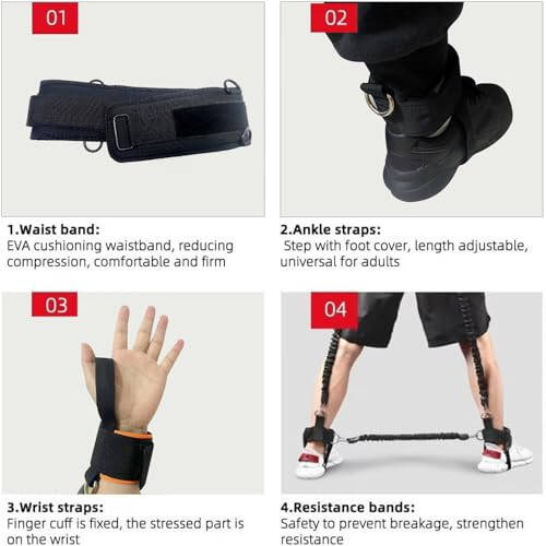 OYINDIZ Boxing Resistance Bands, Leg Strength and Agility Speed Trainer Exercise Full Body Physical Workout Power Punch Pro for MMA, Volleyball Basketball Football Training Equipment - 7