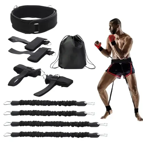 OYINDIZ Boks Qarshilik Bantlari, Oyoq Kuch va Chaqqonlik Tezligi Qarshilik Bantlari Treneri Mashq Kuchli Zarba Pro MMA, Karate Jang, Boks Basketbol Futbol Mashg'ulot Uskunasi 