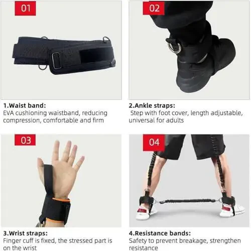 OYINDIZ Боксерские резиновые ленты, резиновые ленты для тренировки силы ног и ловкости, тренировочный снаряд для силовых ударов Pro для MMA, карате, бокса, баскетбола, футбола - 7