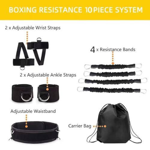 OYINDIZ Boxing Resistance Bands, Leg Strength and Agility Speed Resistance Bands Trainer Exercise Power Punch Pro for MMA, Karate Combat, Boxing Basketball Football Training Equipment - 2