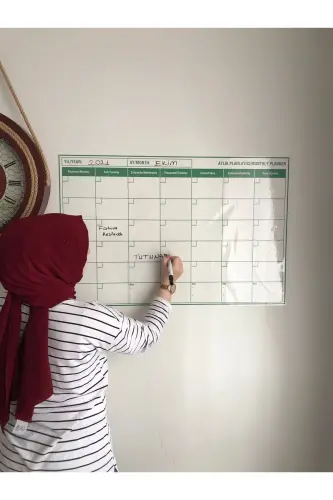 Oylik Rejalashtiruvchi Kalendar Aqlli Qog'oz Taxta Oq Taxta + Qalam Devonga Shisha Taxtaga Qo'llaniladi - TUTUNABILIR KAĞIT (1)