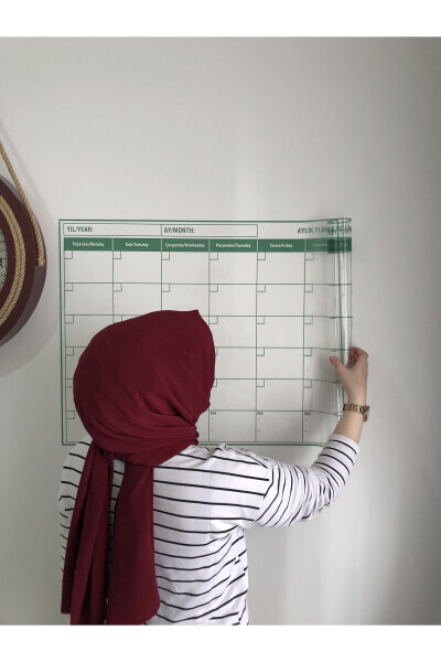 Oylik Rejalashtiruvchi Kalendar Aqlli Qog'oz Taxta Oq Taxta + Qalam Devonga Shisha Taxtaga Qo'llaniladi - 13