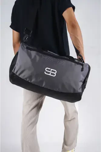 Oyoqli shamollatiladigan o'rta o'lchamli unisex kulrang sport fitnes va sayohat sumkasi-kulrang - 6