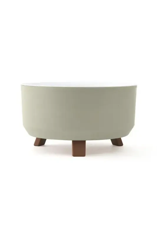 Oyoqqa o'rnatilgan Filtrli Kaktus Sukulent Menekşe Idish 0,7 Litr Krem 15cm Plastik Aranjman Idish №1 - 5