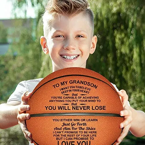 Engraved 29.5 Inch Basketball - Personalized Indoor/Outdoor Game Ball For Son & Grandson - You Will Never Lose Encouragement Gift for Christmas, Graduation, Birthday - KENON (1)