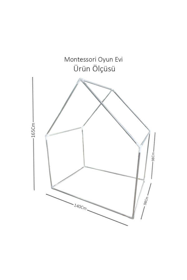 Beyaz Perdeli Montessori Oyun Evi+Oyun Halısı - WHITE - 6