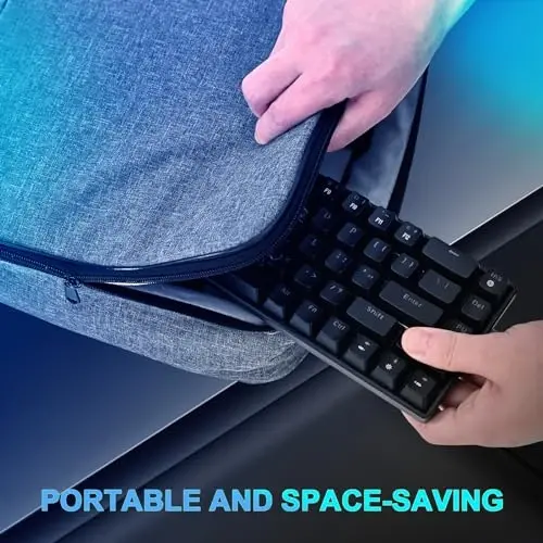RaceGT Wired Mechanical Gaming Keyboard - 67 Keys Ultra-Compact Mini Keyboard, Wired USB Keyboards, Multi Color RGB Illuminated LED Backlit for PC Gamer Computer Desktop (Black)… - 7