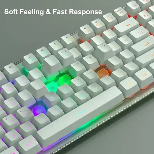 Gaming Keyboard and Mouse Combo, K1 RGB LED Backlit Keyboard with 104 Key Computer PC Gaming Keyboard for PC/Laptop (Green) - 5