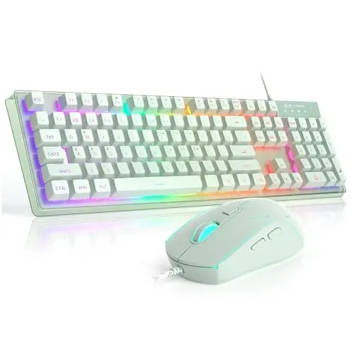 Gaming Keyboard and Mouse Combo, K1 RGB LED Backlit Keyboard with 104 Key Computer PC Gaming Keyboard for PC/Laptop (Green) - 1