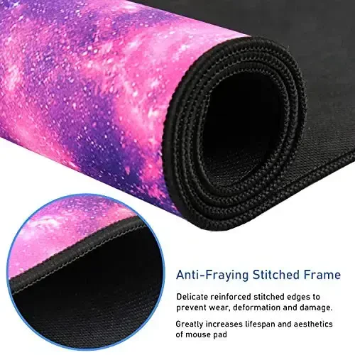 Gaming Mouse Pad, 31.5x15.7x0.12 inch Waterproof Computer Keyboard Mouse Mat Non-Slip Mousepad Rubber Base and Stitched Edges for Game Players, Office, Study, Esports Pros, Home, Desktop - 2