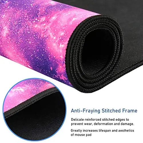 Gaming Mouse Pad, 31.5x15.7x0.12 inch Waterproof Computer Keyboard Mouse Mat Non-Slip Mousepad Rubber Base and Stitched Edges for Game Players, Office, Study, Esports Pros, Home, Desktop - 2