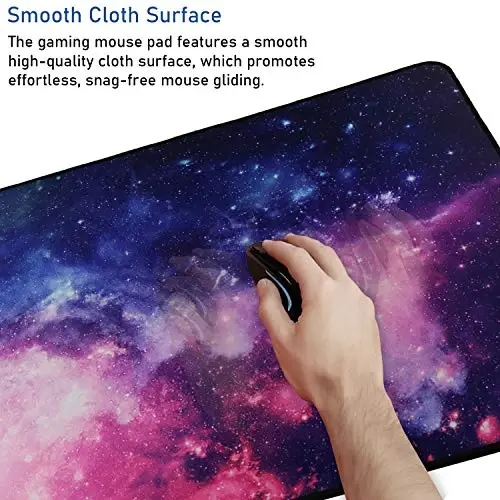 Gaming Mouse Pad, 31.5x15.7x0.12 inch Waterproof Computer Keyboard Mouse Mat Non-Slip Mousepad Rubber Base and Stitched Edges for Game Players, Office, Study, Esports Pros, Home, Desktop - 5