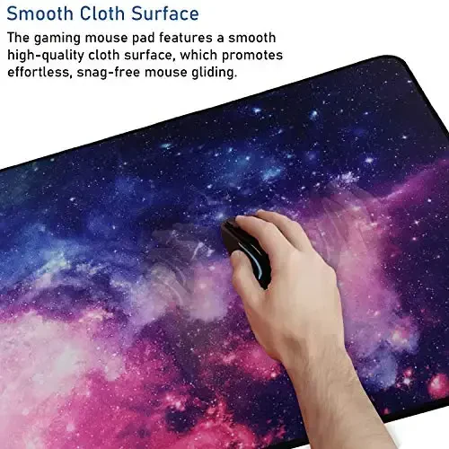 Gaming Mouse Pad, 31.5x15.7x0.12 inch Waterproof Computer Keyboard Mouse Mat Non-Slip Mousepad Rubber Base and Stitched Edges for Game Players, Office, Study, Esports Pros, Home, Desktop - 5
