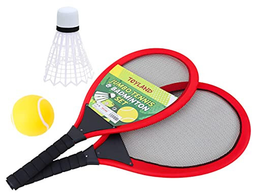 Oyuncak Dünyası 65cm Jumbo Tenis & Badminton Seti - 2 Dev Raket Dev Voleybol ve Dev Tenis Topu - 1