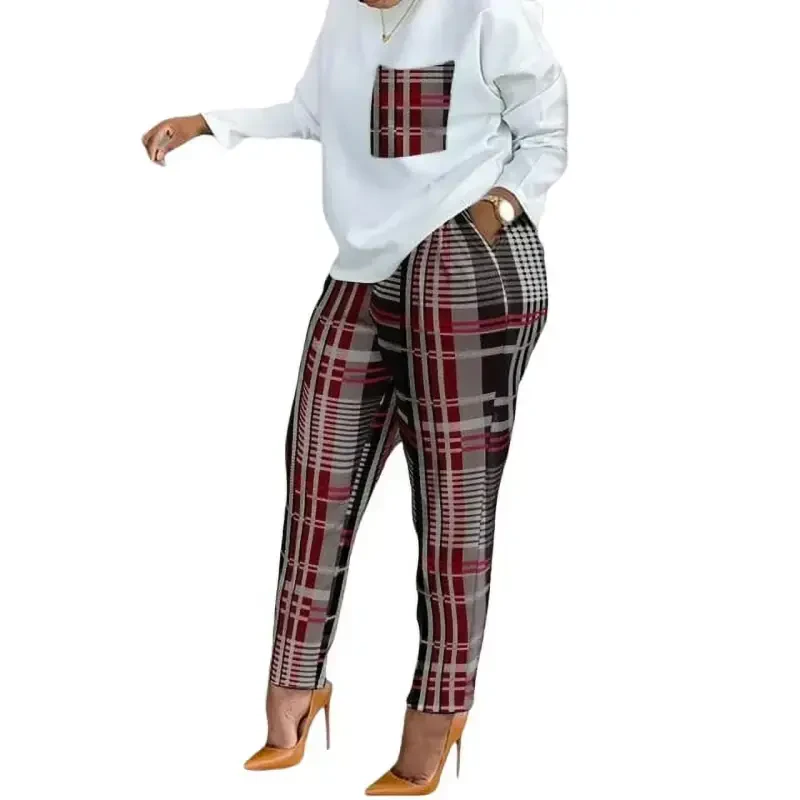 oyyn Red 2 Piece Set Outfits Women Casual Pullover and Pants Jogger Tracksuit Autumn Winter Long Sleeve Activewear Set- - 1