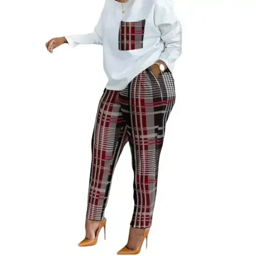 oyyn Red 2 Piece Set Outfits Women Casual Pullover and Pants Jogger Tracksuit Autumn Winter Long Sleeve Activewear Set - 1