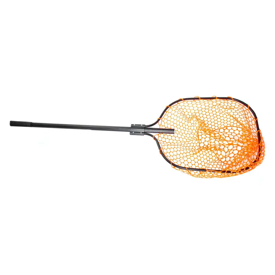 Ozark Trail Rubber Mesh Fish Landing Net. High Visibility Orange Mesh and a Retractable Aluminum Handle. - 4