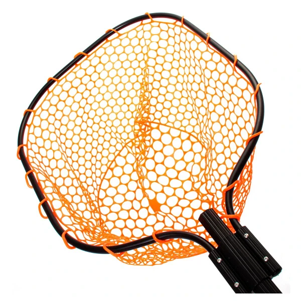 Ozark Trail Rubber Mesh Fish Landing Net. High Visibility Orange Mesh and a Retractable Aluminum Handle. - 7