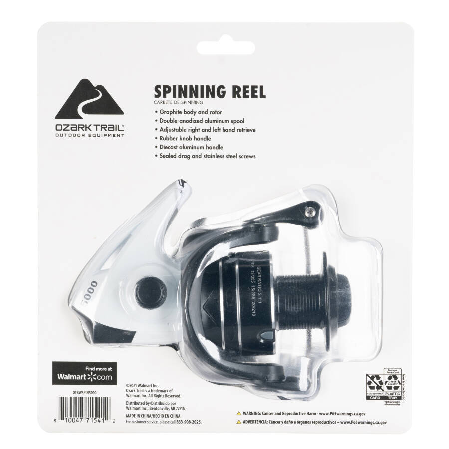 Ozark Trail OT 5000 Spin Reel, Black with Silver - 3