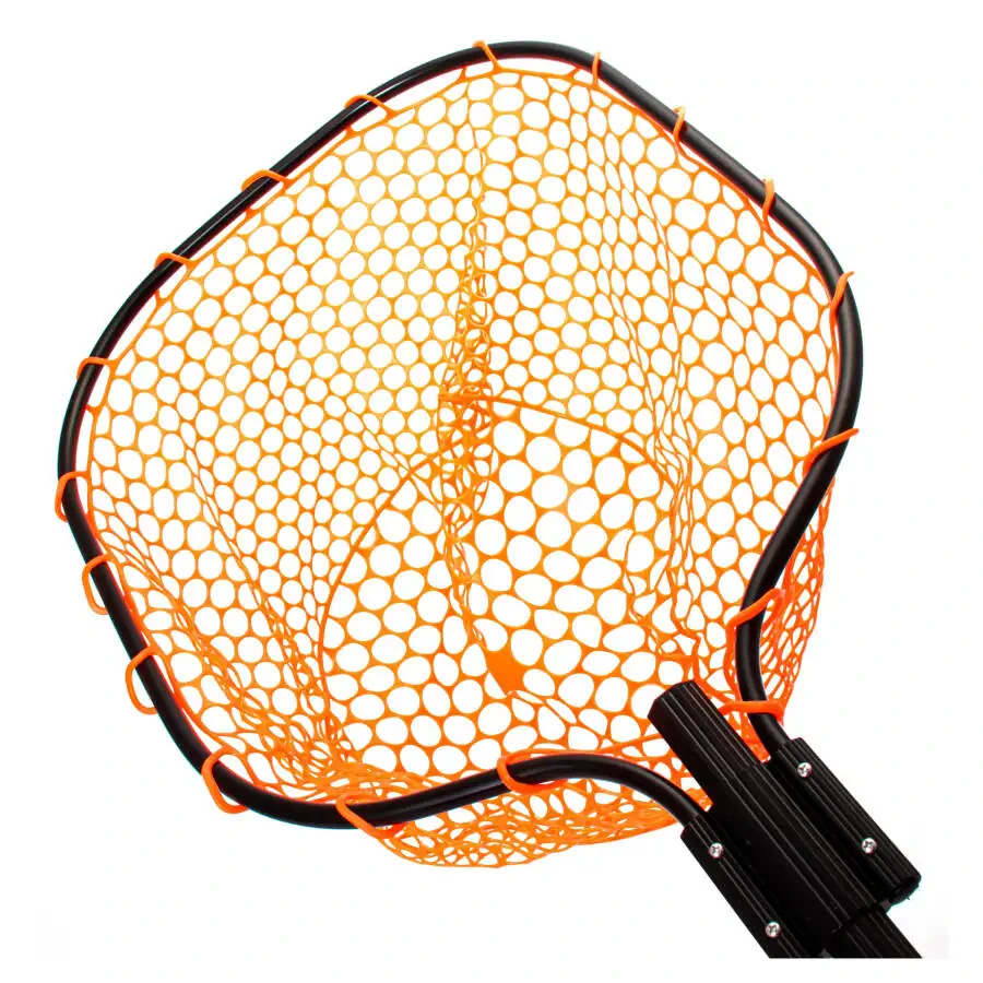 Ozark Trail Rubber Mesh Fish Landing Net. High Visibility Orange Mesh and a Retractable Aluminum Handle. - 7