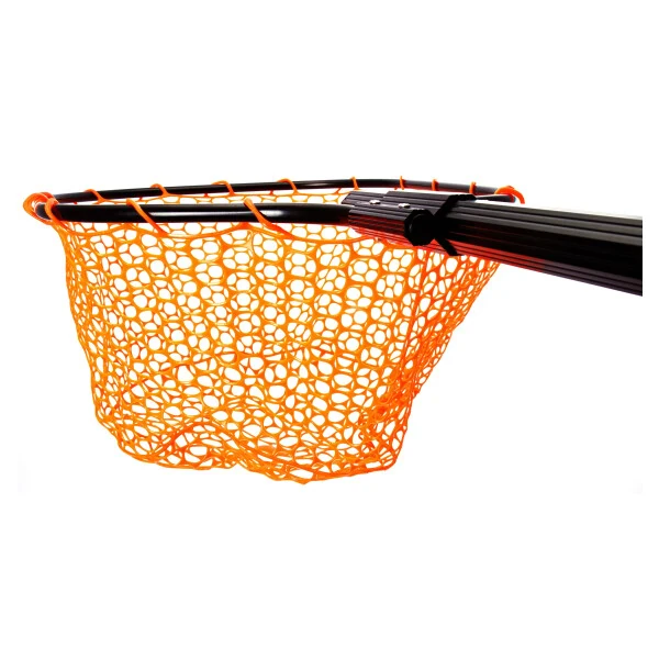 Ozark Trail Rubber Mesh Fish Landing Net. High Visibility Orange Mesh and a Retractable Aluminum Handle. - 8