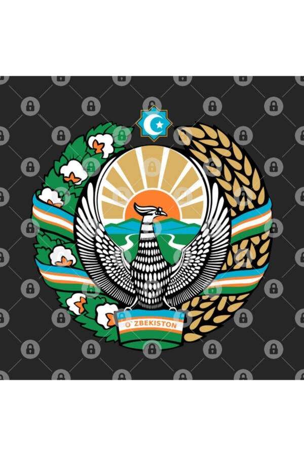 Coat Of Arms Of Uzbekistan (LATİN VERSİON) Kupa, Hediyelik, Çeyizlik, Sunumluk - 3