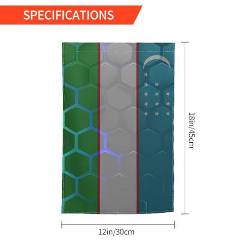 Özbekistan Bayrağı Bahçe Bayrağı 12x18 İnç Çift Taraflı Dış Mekan Çiftlik Evi Dekor Bayrağı Bahçe Hoş Geldiniz Bayrakları - 4