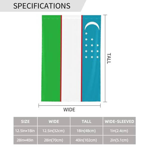 Özbekistan Bayrağı Bahçe Bayrakları Dış Mekan 12.5